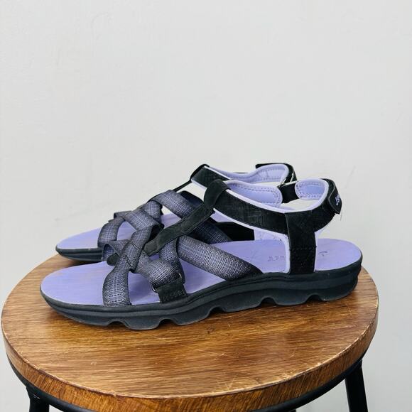 JSport Kaia Purple And Black Strappy Sandals Women’s Size 9 - Picture 1 of 10